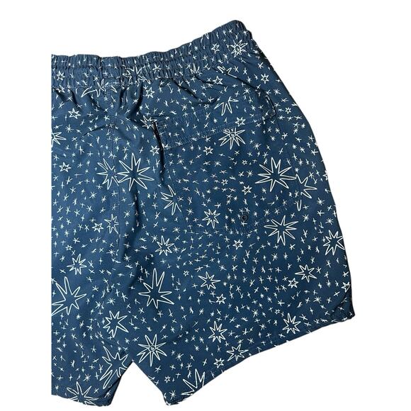 VOLCOM Navy Blue Stars Board Shorts Manic Swim Trunk No Lining Large 4th Of July - Picture 3 of 6